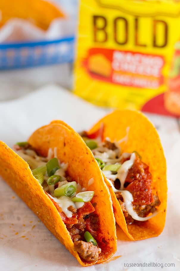 Pizza night meets taco night with these Meat Lovers Pizza Tacos