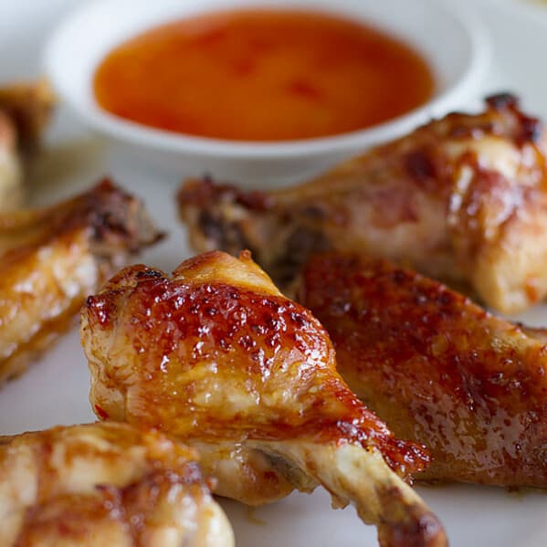 Sweet Thai Chicken Wings - Chicken wings are marinated in a quick mixture of thai-inspired flavors and then baked to perfection in these Sweet Thai Chicken Wings.