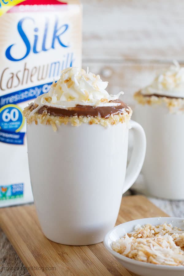 The perfect way to warm up on a cold day - Cashew Coconut Hot Chocolate Recipe