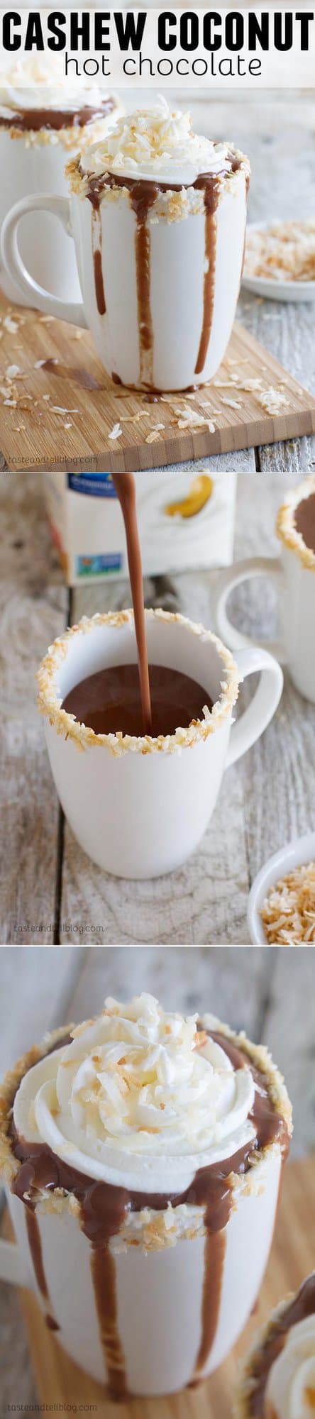 Cashew Coconut Hot Chocolate Recipe - thick and creamy and full of flavor!