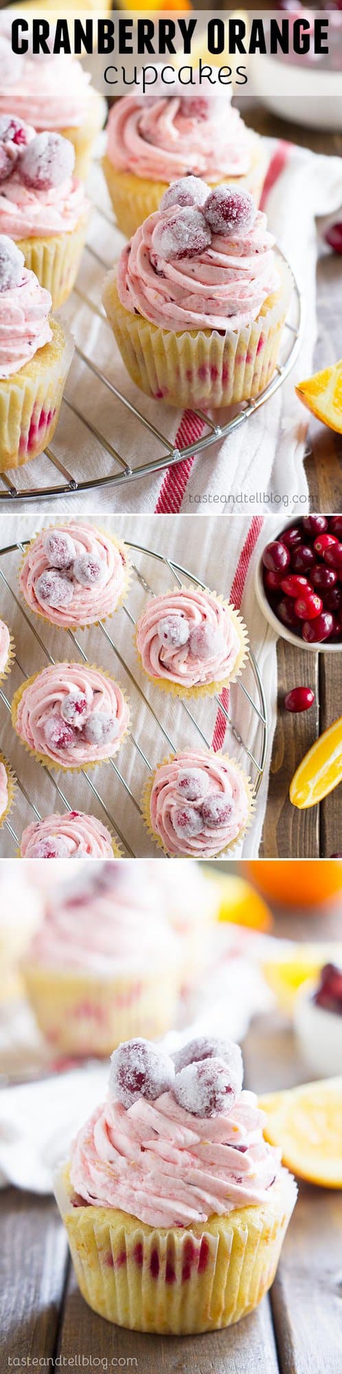 The perfect holiday cupcake, these Cranberry Orange Cupcakes are infused with orange zest and fresh cranberries, then topped with a silky cranberry orange buttercream.