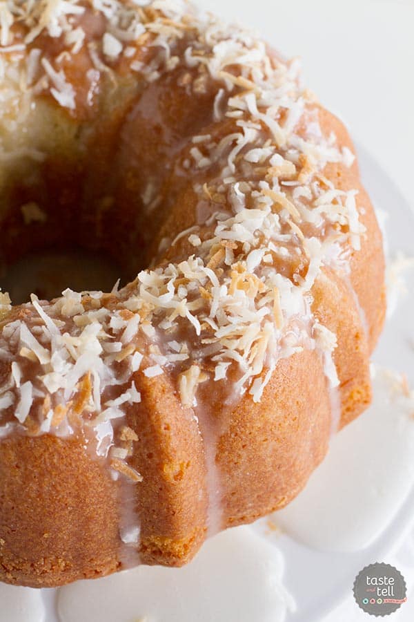 Crazy for Coconut Bundt Cake - the most perfect coconut bundt cake recipe that is flavorful and moist with the perfect amount of coconut flavor.