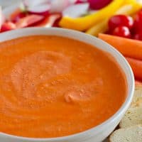 Looking for a super easy appetizer idea? This Feta and Roasted Red Pepper Dip is only 2 ingredients and can be done in 5 minutes!!