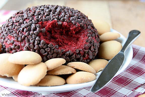 The ultimate dip for red velvet lovers!! This sweet version of a cheeseball will have you going back for more!