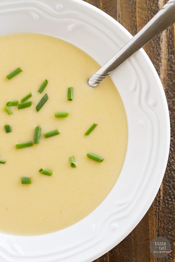 Eat like those on Downton Abbey with this silky smooth Royal Cheddar Cheese Soup.  During the Edwardian era,  this soup would be served whenever there were special guests present.
