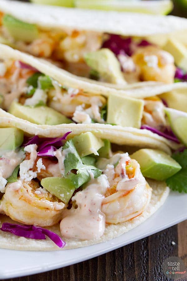 Recipe for Chipotle Lime Shrimp Tacos.