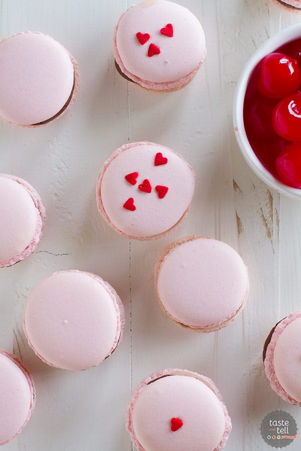 Chocolate Cherry French Macarons on Taste and Tell