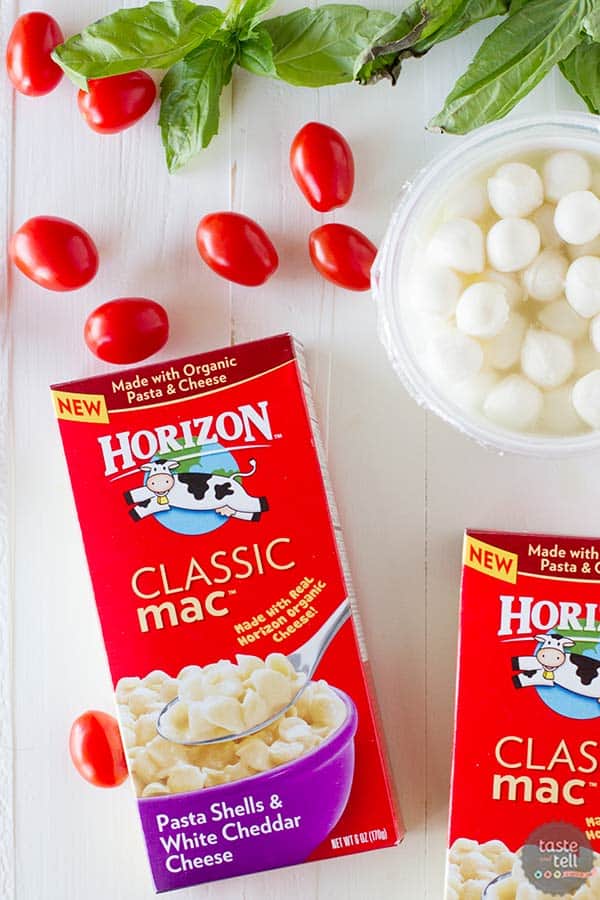 ingredients for Easy Caprese Mac and Cheese