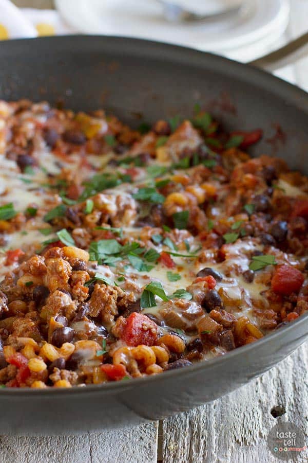 A childhood comfort food - made lighter! This Lighter Chili Mac Recipe takes a favorite from everyone’s childhood and turns it into a delicious dinner.