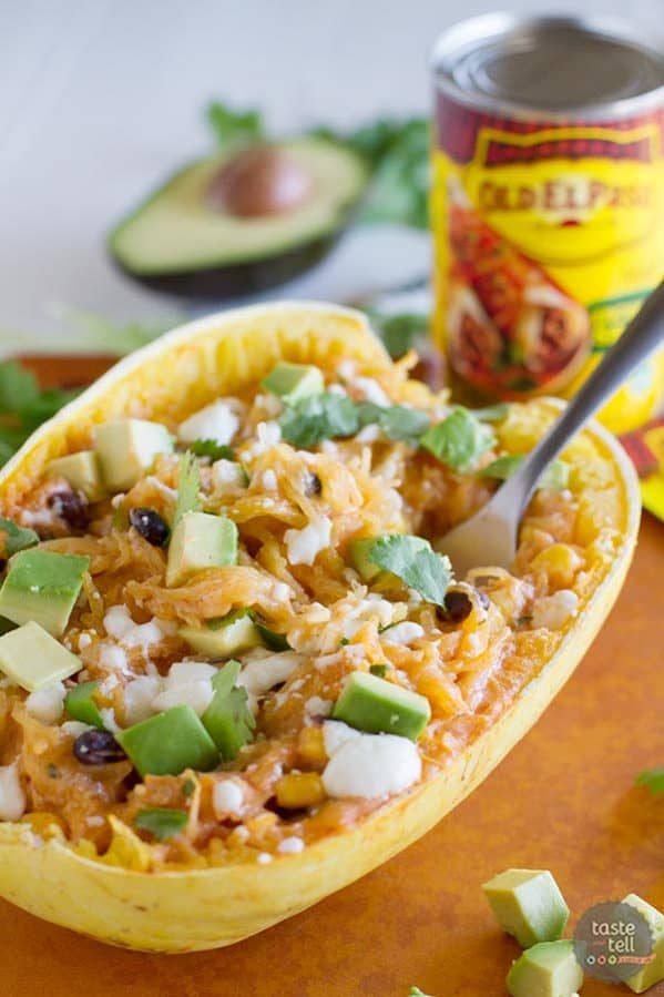 Southwestern Stuffed Spaghetti Squash - Taste and Tell