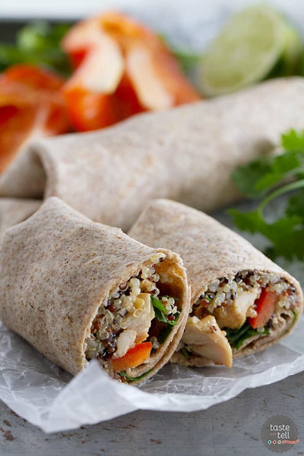 Thai Chicken Wraps with Quinoa Taste and Tell