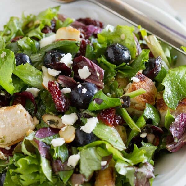 Berry Balsamic Chopped Salad Recipe with balsamic marinated chicken