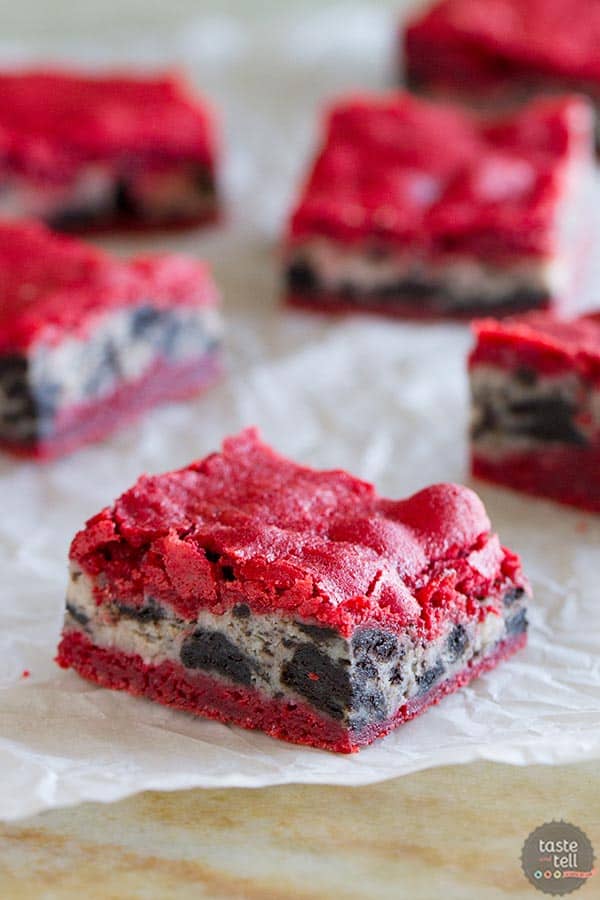 Oreo Cream Cheese Stuffed Red Velvet Brownies - the ultimate red velvet treat!