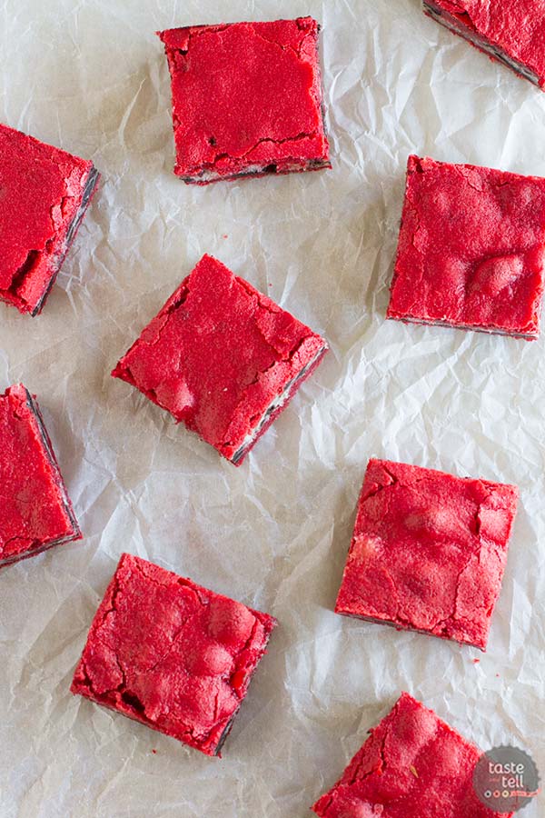 Oreo Cream Cheese Stuffed Red Velvet Brownies recipe