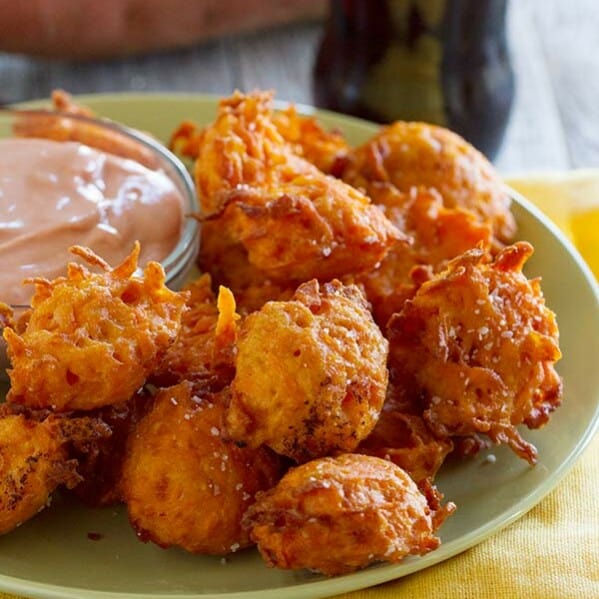 Sweet Potato Tots with Creamy Ketchup - make your own tots at home!