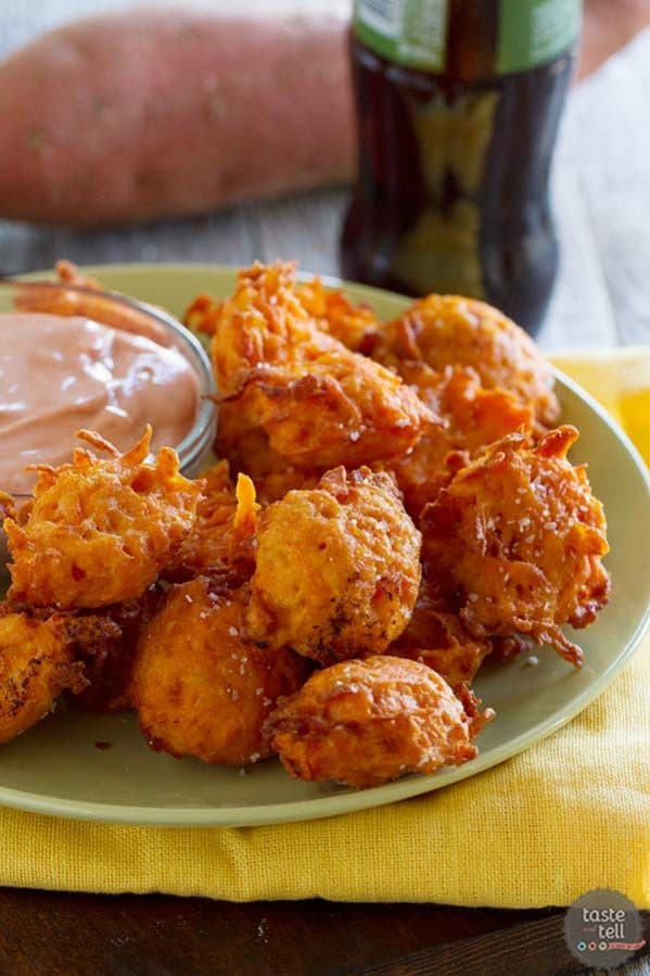 Sweet Potato Tots with Creamy Ketchup Taste and Tell
