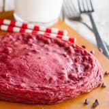 XL Red Velvet Cookie Recipe - one giant cookie loaded with red velvet flavors.
