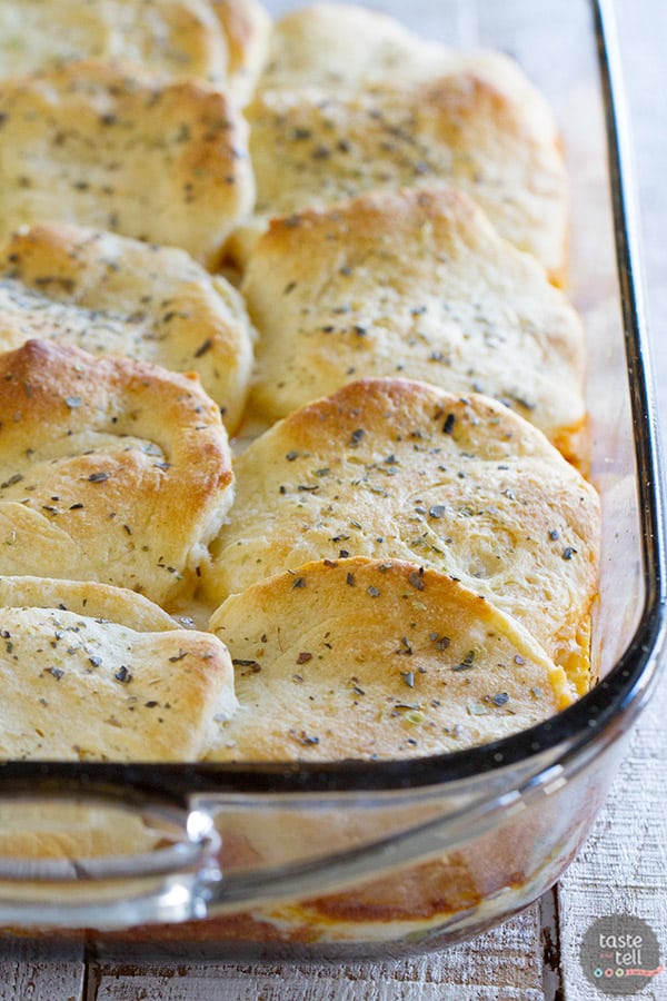 Italian Ground Beef Casserole With Biscuit Topping Taste And Tell
