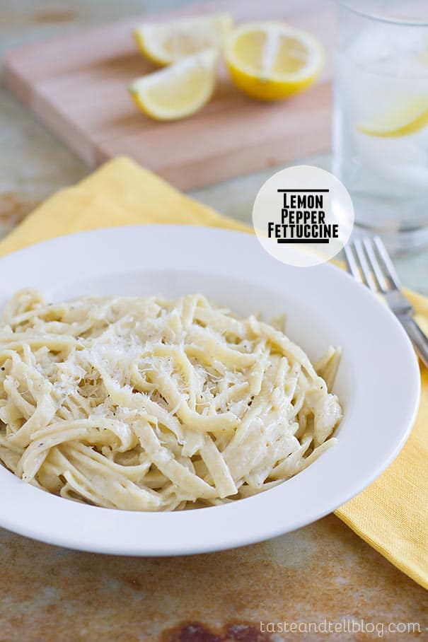 A creamy alfredo sauce is taken up a notch with the addition of lemon zest in this Lemon Pepper Fettuccine.