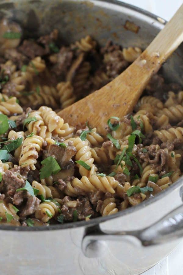 Easy One Pot Ground Beef Stroganoff - Taste and Tell