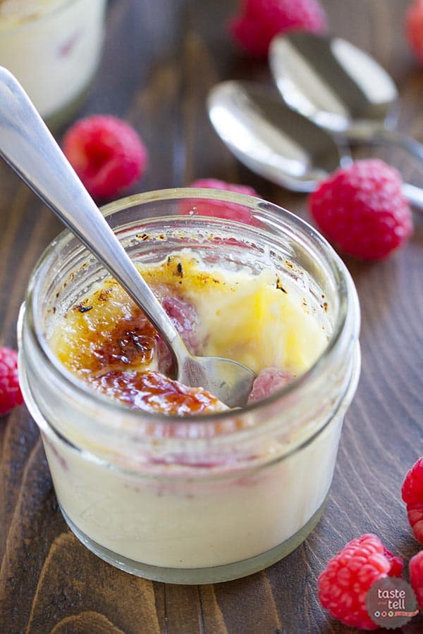Creamy and delicious Raspberry Creme Brulee