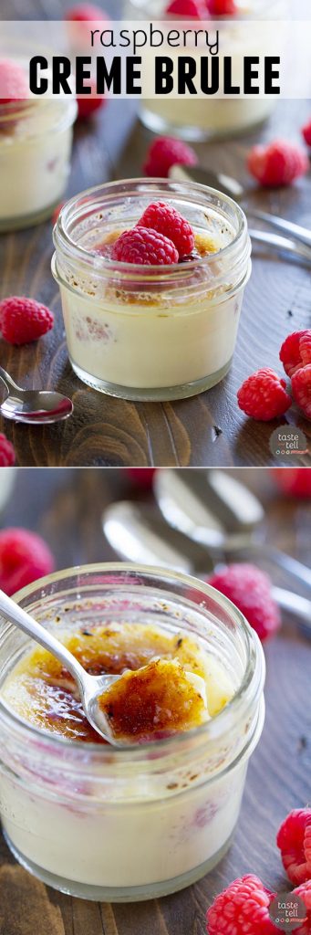 A creamy and delicious creme brûlée recipe has fresh raspberries mixed in for a tasty change on a classic.