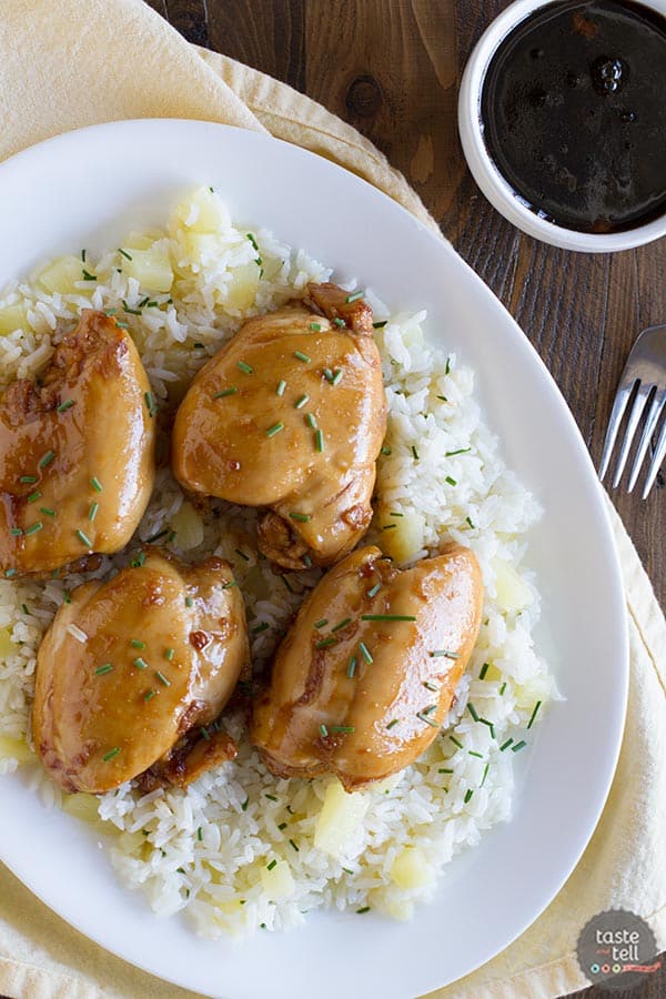 Sweet Asian Chicken Recipe with Pineapple Rice