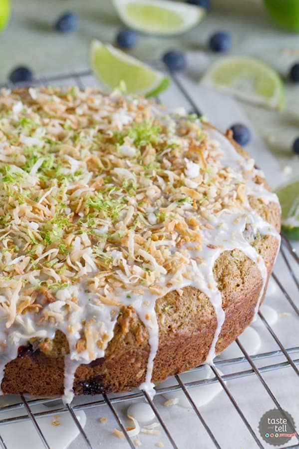 Cake for breakfast? You’d better believe it! This Blueberry, Lime and Coconut Breakfast Cake is dairy-free, super moist and packed with lots of tropical flavor.
