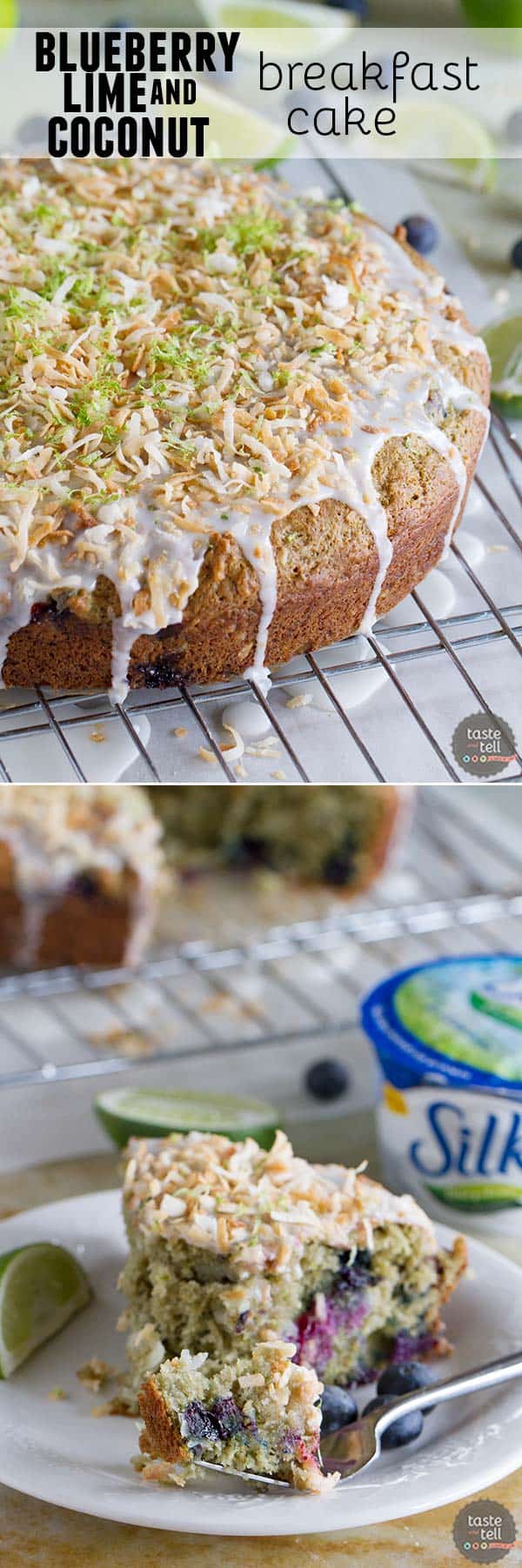 Cake for breakfast? You’d better believe it!  This Blueberry, Lime and Coconut Breakfast Cake is dairy-free, super moist and packed with lots of tropical flavor.