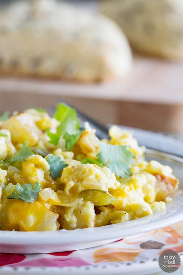 Poblano Chile Scramble on www.tasteandtellblog.com