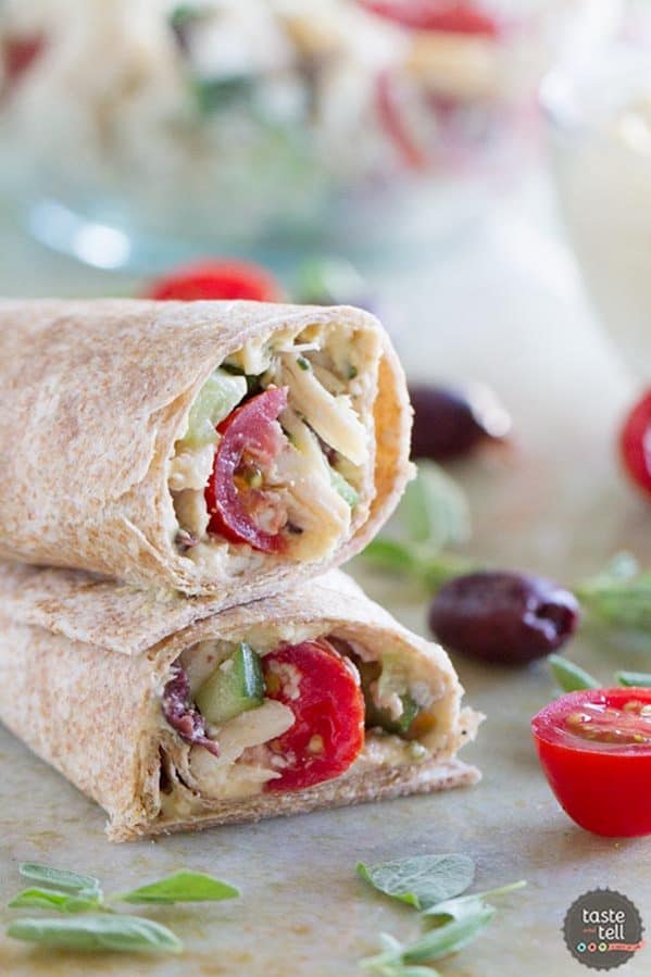Perfect for a quick lunch or an easy dinner, this Greek Chicken Wrap is full of flavor and low in calories!