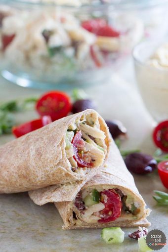 Greek Chicken Wrap Recipe - Taste and Tell