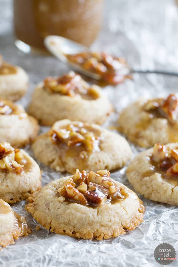 pecan praline thumbprints cookie