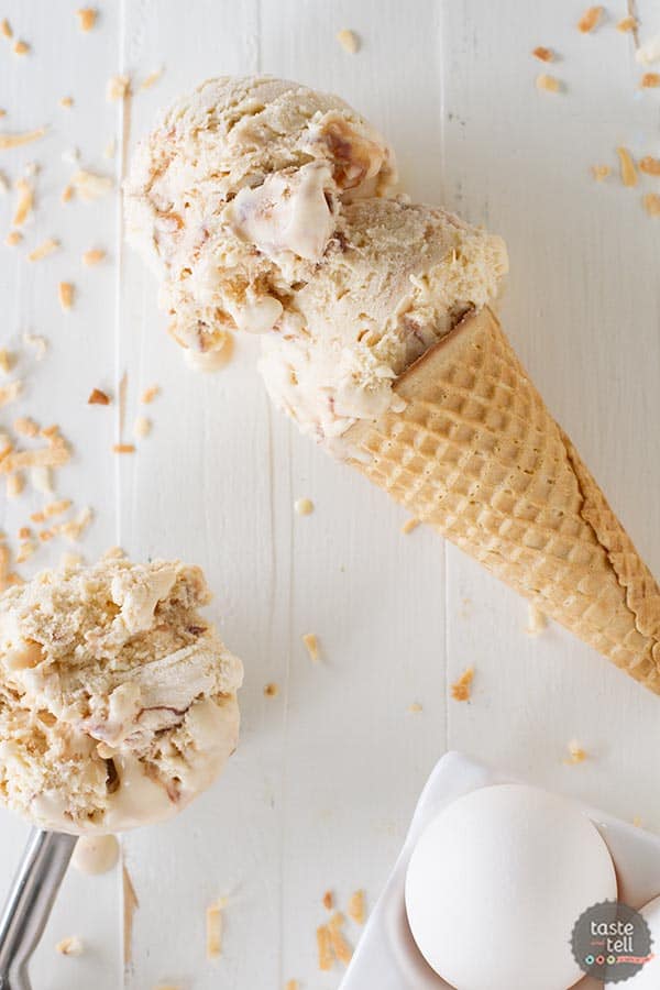 Ice Cream Recipe - Salted Caramel Ice Cream with Fudge and Toasted Coconut