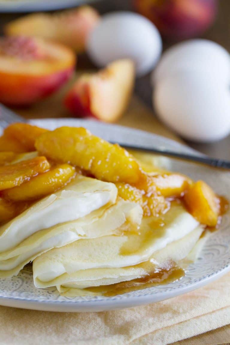 Easy Crepes Recipe with Peaches and Cream Taste and Tell