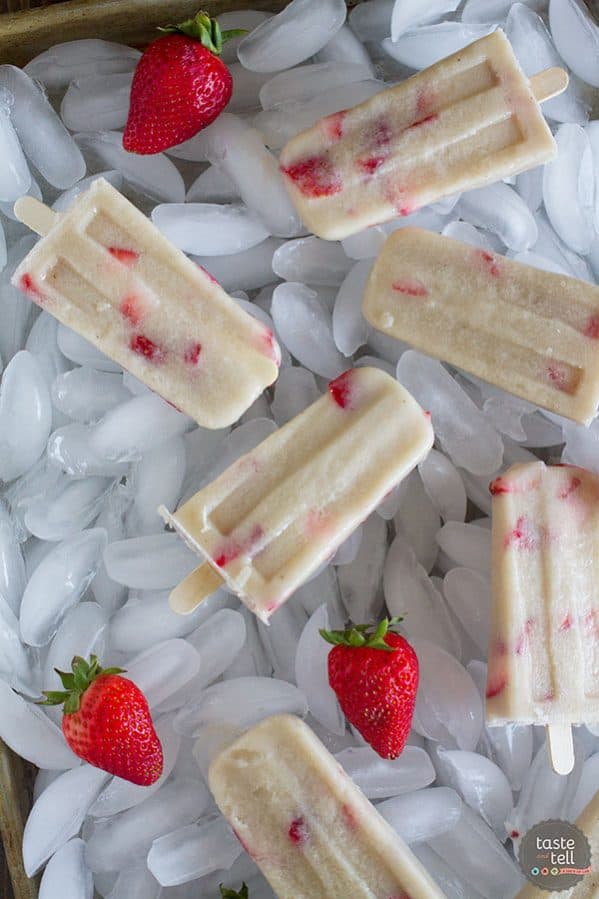 Nothing hits the spot on a hot summer day like one of these Strawberry Banana Cashew Pops! Only 3 ingredients make up these popsicles that the kids (and adults!) will love.