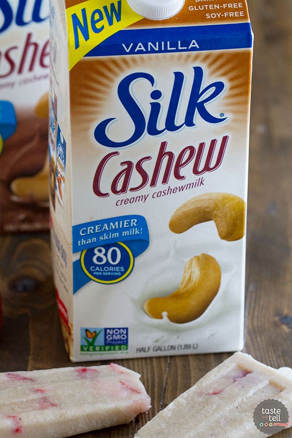 Silk Cashewmilk for Strawberry Banana Cashew Pops