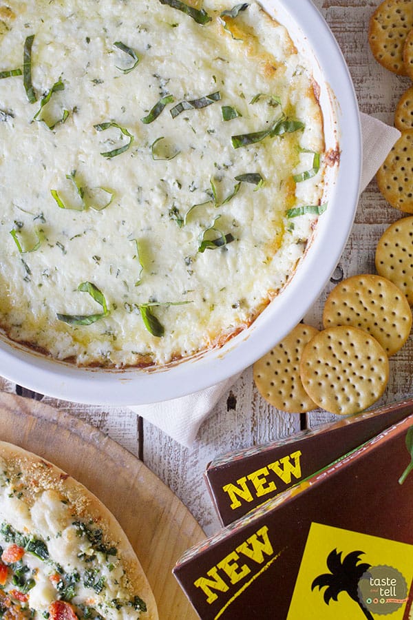 Hot and cheesy and totally addictive - this White Cheese Dip is the perfect addition to any pizza night at home!