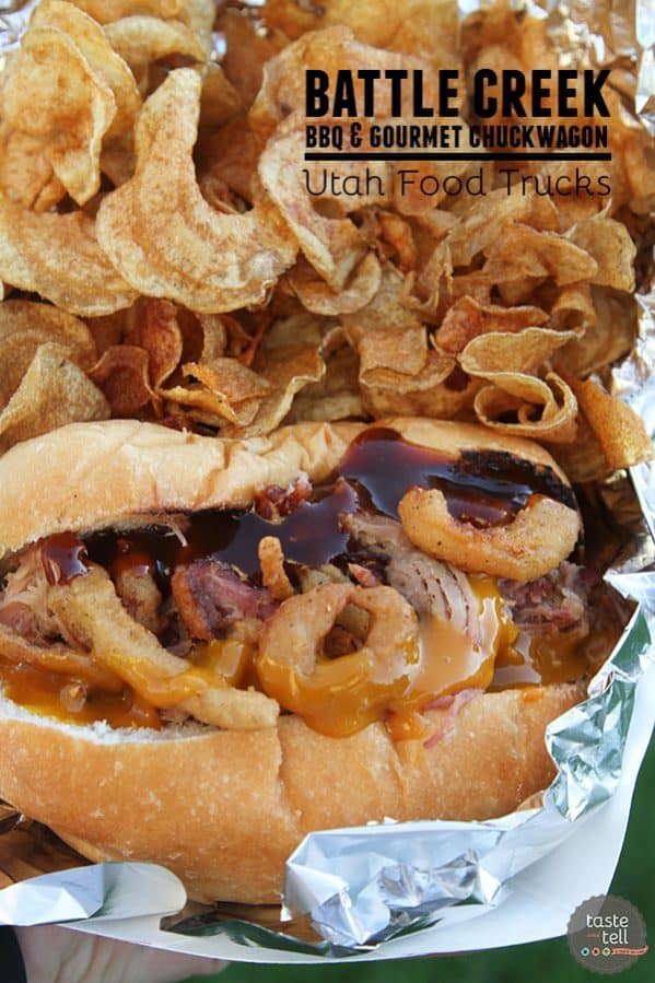Battle Creek BBQ - a Utah Food Truck serving some of the best BBQ - from ribs to turkey legs to pulled pork sandwiches. Do not forget the freshly made chips!