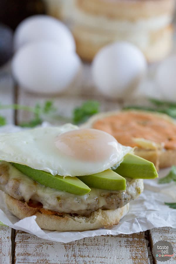 Sausage and Egg Breakfast Sandwich with Sriracha Mayonnaise Recipe
