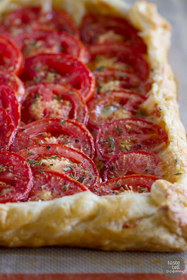 Perfect as a light supper or as a side dish, this Tomato Tart with Bacon and Gruyere is as tasty as it is beautiful!