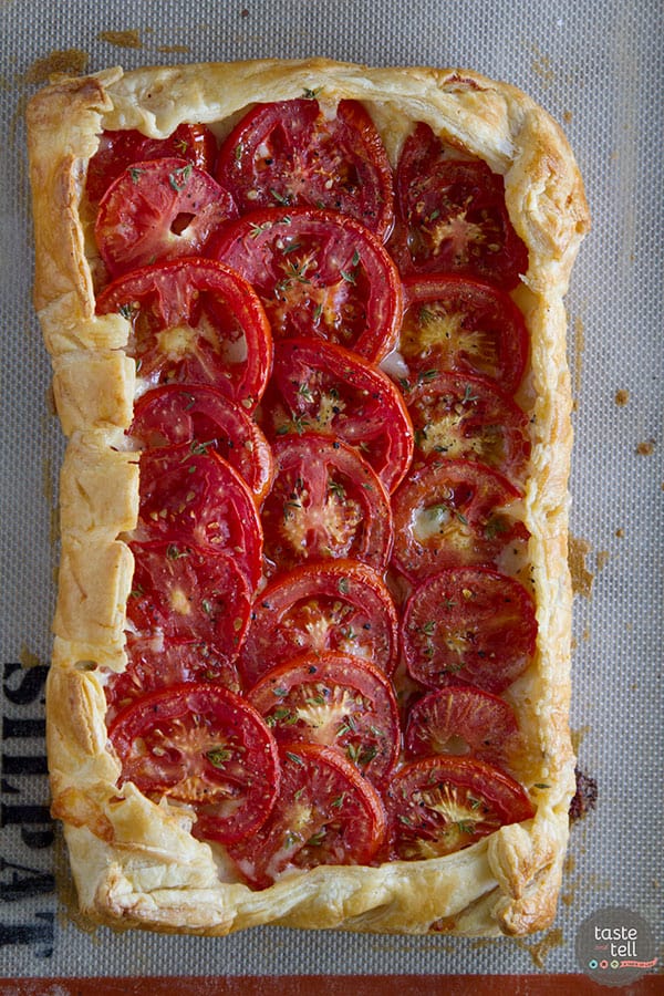 Perfect as a light supper or as a side dish, this Tomato Tart with Bacon and Gruyere is as tasty as it is beautiful!