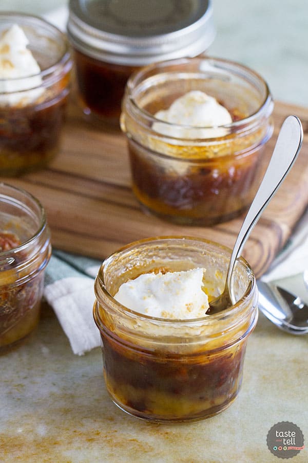 The perfect sweet treat to end a great holiday meal, this Mini Chocolate Pecan Pie in a Jar recipe is also great for a take home gift for your guests.