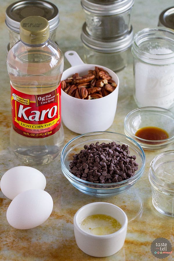 Mini Chocolate Pecan Pie in a Jar Recipe on Taste and Tell