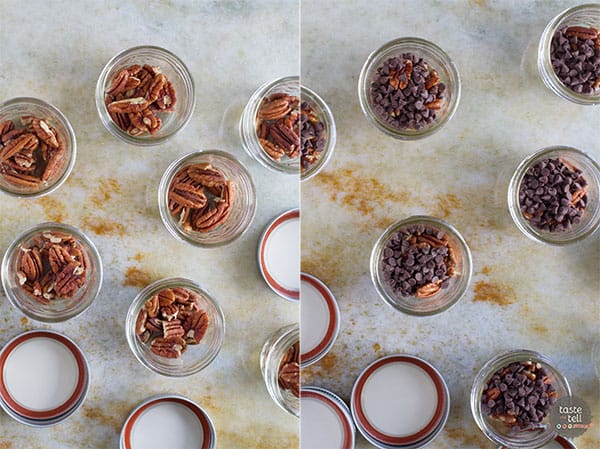 Mini Chocolate Pecan Pie in a Jar Recipe on Taste and Tell