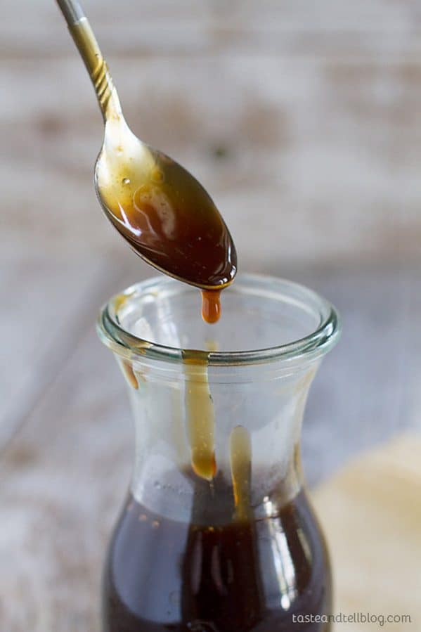 An easy homemade teriyaki sauce recipe made from pantry staples. This sauce is bold and thick and is great as a marinade or as a sauce served with your favorite meats.