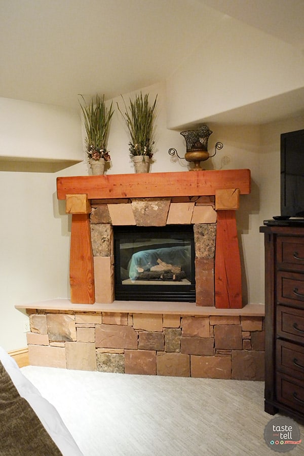 gas fireplace in room