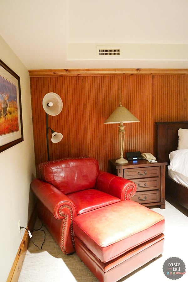 red leather chair in room