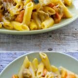 Nothing feels more comforting than this Penne with Butternut Squash and Sausage - with a double dose of butternut squash in both the pasta sauce and then topped with roasted squash.