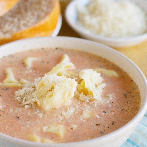 No one will even know this Tomato Tortellini Soup starts with a short cut! This soup is filled with tomato flavor and the tortellini makes it nice and hearty.